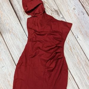 Asymmetrical Red Dress